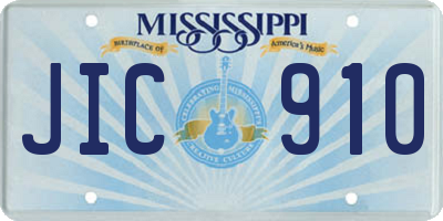 MS license plate JIC910