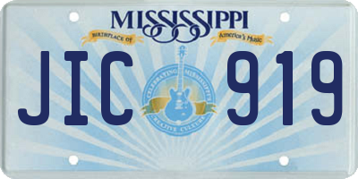 MS license plate JIC919