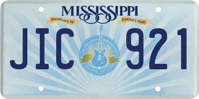 MS license plate JIC921