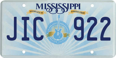 MS license plate JIC922