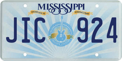 MS license plate JIC924