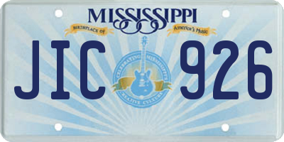 MS license plate JIC926