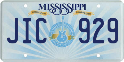 MS license plate JIC929