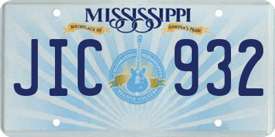 MS license plate JIC932