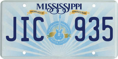 MS license plate JIC935