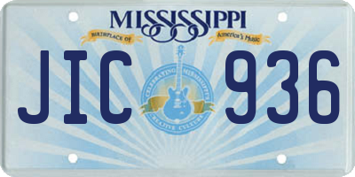 MS license plate JIC936