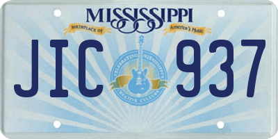 MS license plate JIC937
