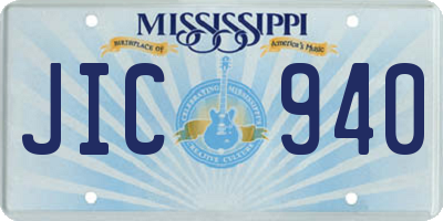 MS license plate JIC940