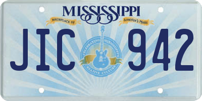 MS license plate JIC942
