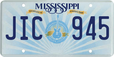 MS license plate JIC945