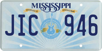 MS license plate JIC946