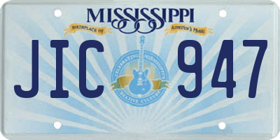 MS license plate JIC947