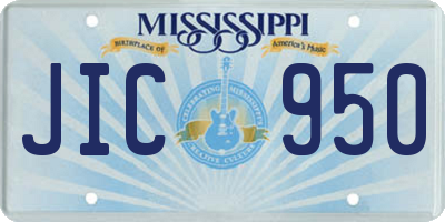 MS license plate JIC950