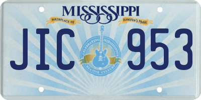 MS license plate JIC953