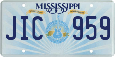 MS license plate JIC959