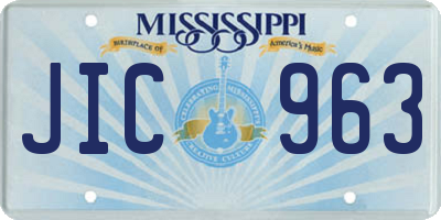MS license plate JIC963