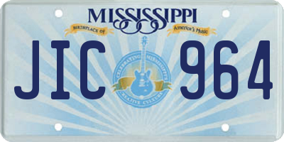 MS license plate JIC964