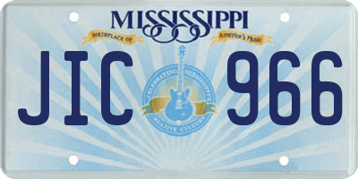 MS license plate JIC966