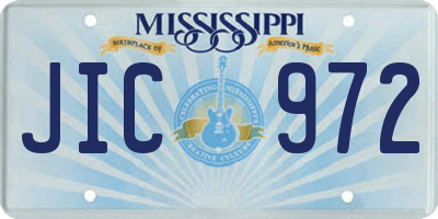 MS license plate JIC972