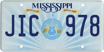 MS license plate JIC978