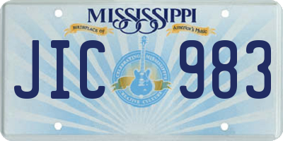 MS license plate JIC983