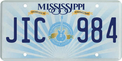 MS license plate JIC984