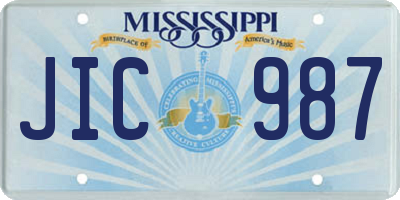 MS license plate JIC987