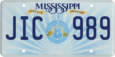 MS license plate JIC989