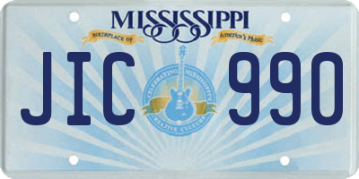 MS license plate JIC990
