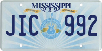 MS license plate JIC992