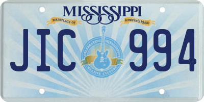 MS license plate JIC994