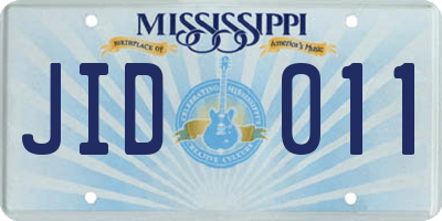 MS license plate JID011