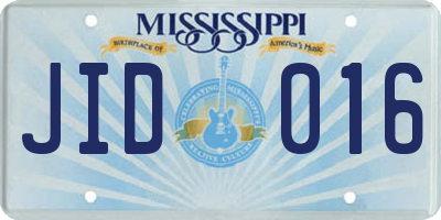 MS license plate JID016