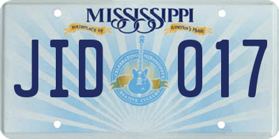 MS license plate JID017