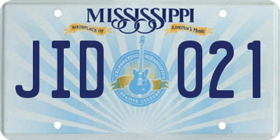 MS license plate JID021