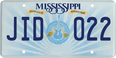 MS license plate JID022