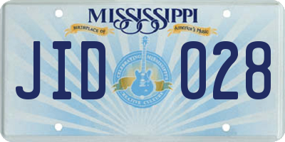 MS license plate JID028