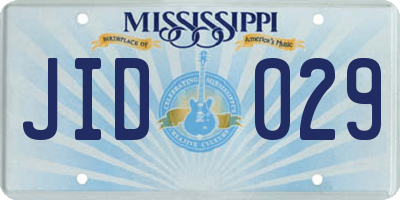 MS license plate JID029