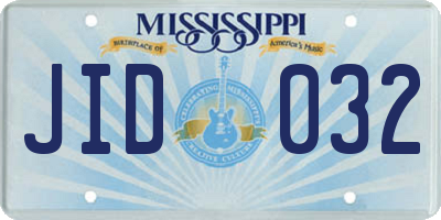 MS license plate JID032