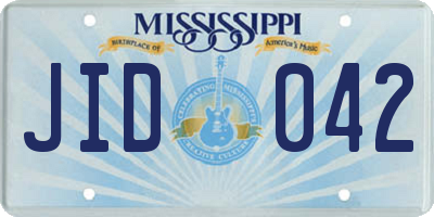 MS license plate JID042