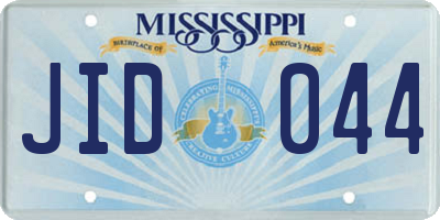 MS license plate JID044