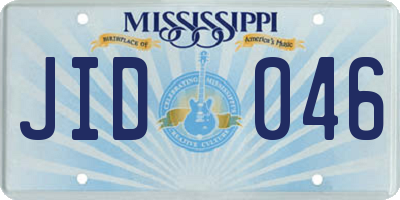 MS license plate JID046