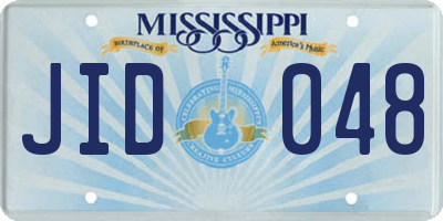 MS license plate JID048