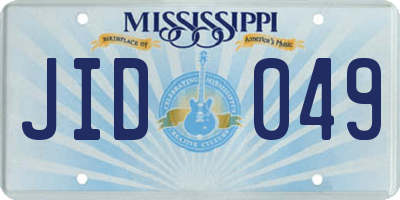 MS license plate JID049