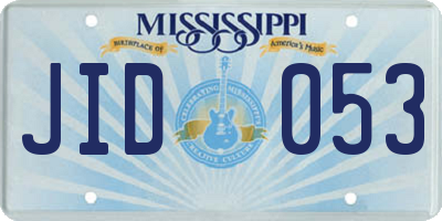 MS license plate JID053