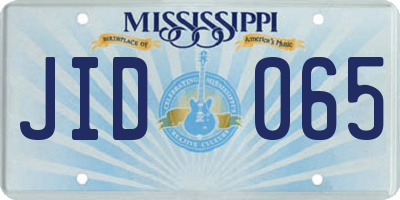 MS license plate JID065