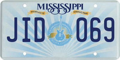MS license plate JID069