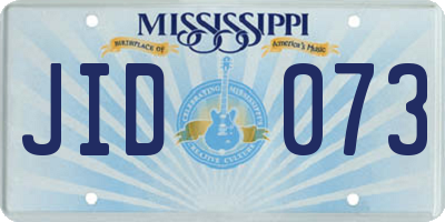 MS license plate JID073