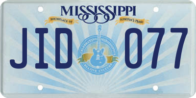 MS license plate JID077