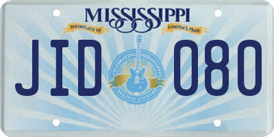 MS license plate JID080